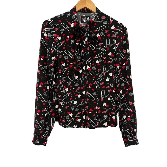 HELL BUNNY BISOUS BLOUSE SIZE SMALL - Picture 3 of 7
